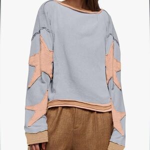 NWOT Natural Fiber Long Sleeve T-Shirt Quality Size M Boxy Oversized Relaxed Fit